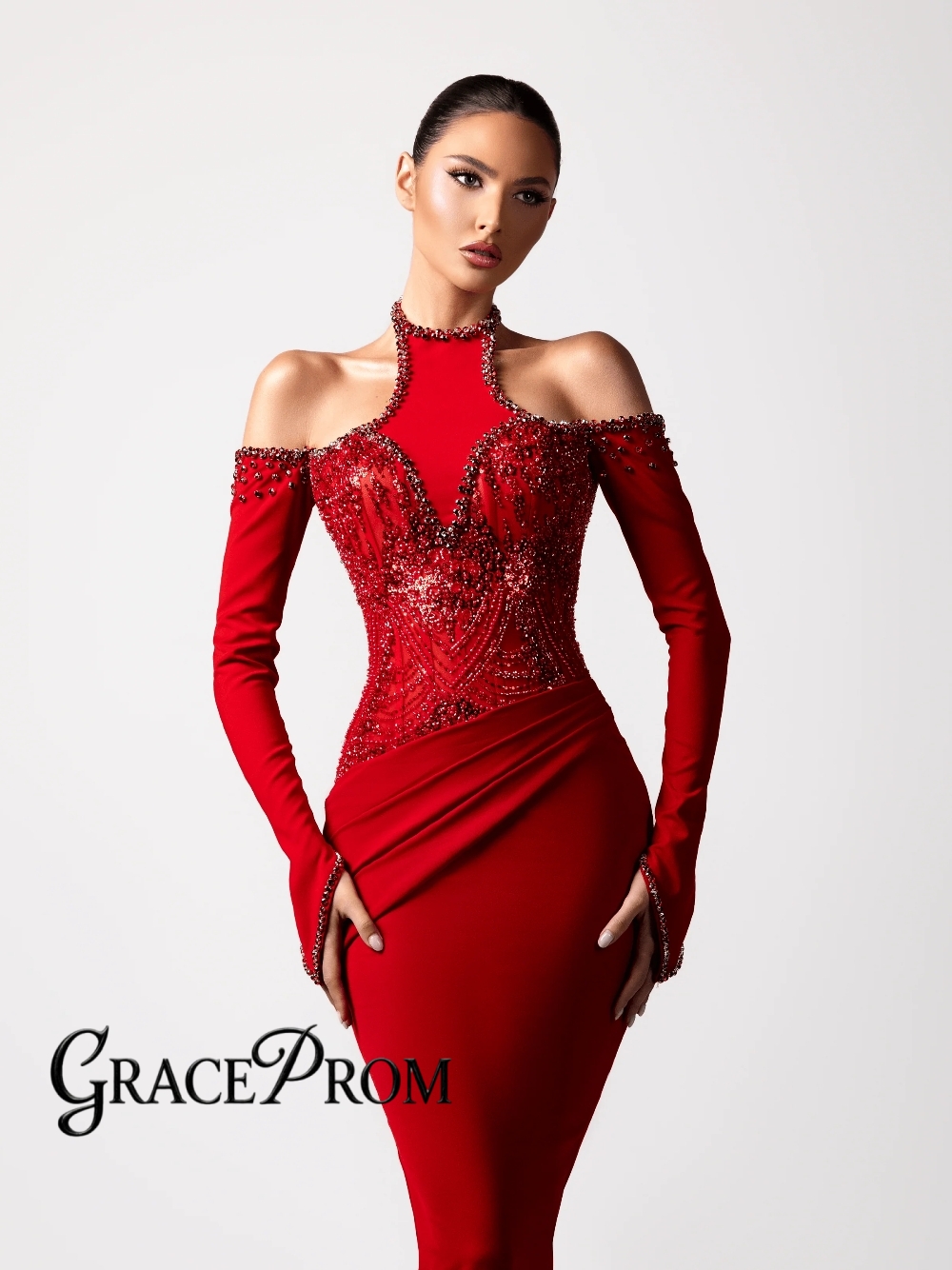 Formal Gala Wear Women - Red Sexy Halter Evening Dress Newest