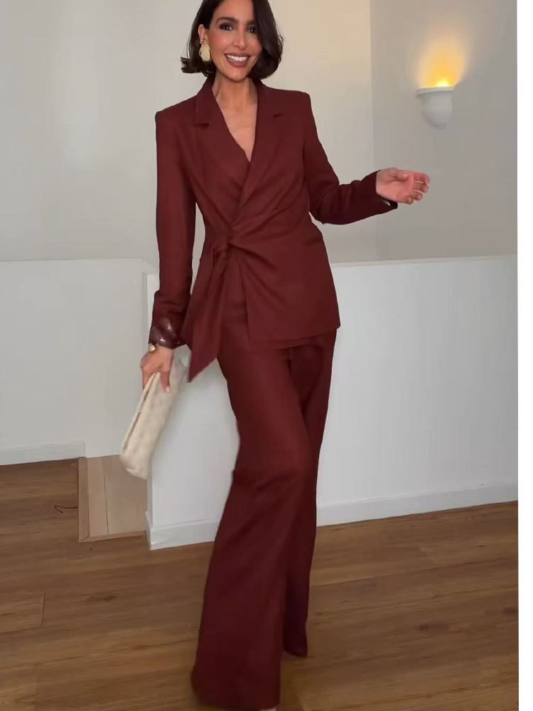 Women Formal Wear Blazer Set - Fashion Office Ladies Blazer Pants Suit