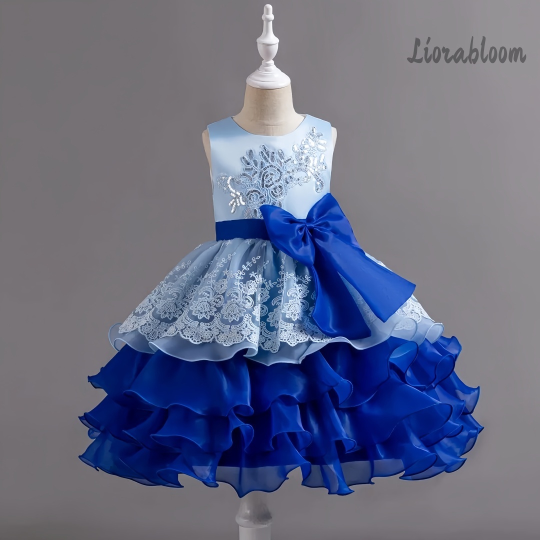Women Formal Wear Dress - Girls' Dress With Large Bow Sleeveless
