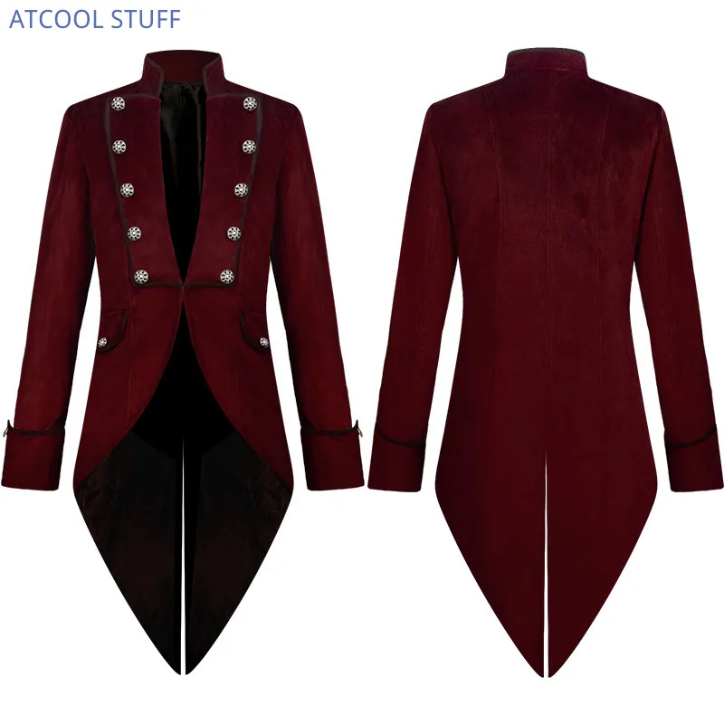 Women Formal Wear For Wedding - Classic Velet TailCoat Medieval Jacket Long