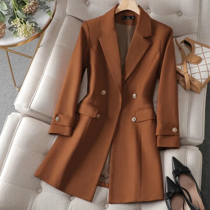 Women Formal Wear Coat - Autumn Winter Jacket Women Long Blazer