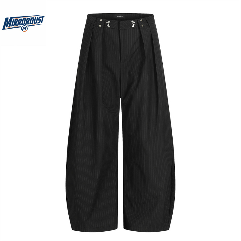 Tailored Trouser Wide - Men's Pinstripe Wide Leg Dress Pants