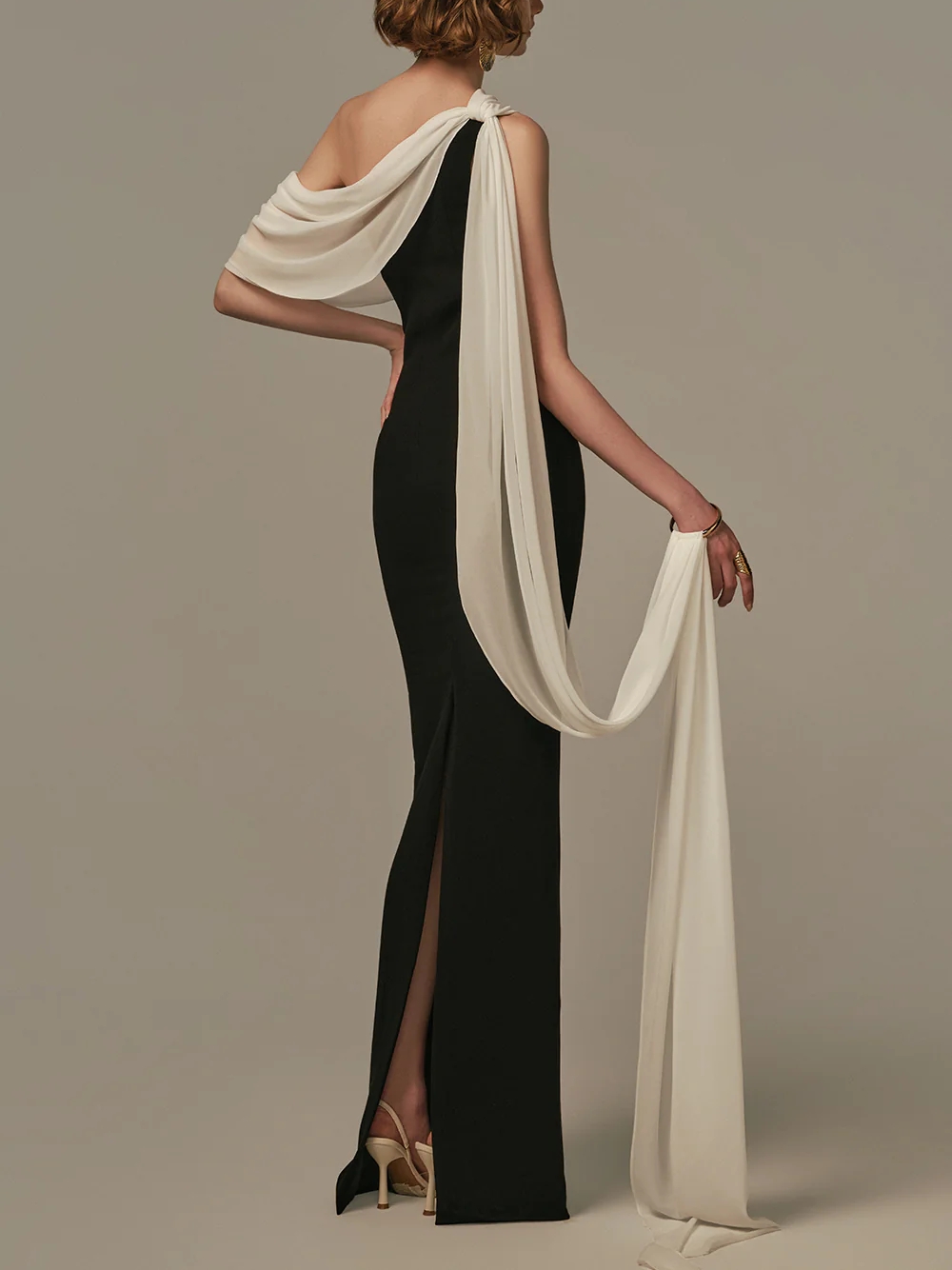 Elegant Two Tone Evening Gown  - Formal Gala Wear Women 评论和价格