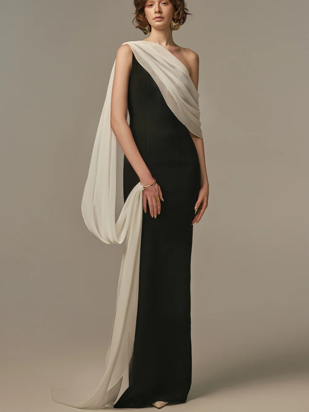 Elegant Two Tone Evening Gown  - Formal Gala Wear Women 评论和价格