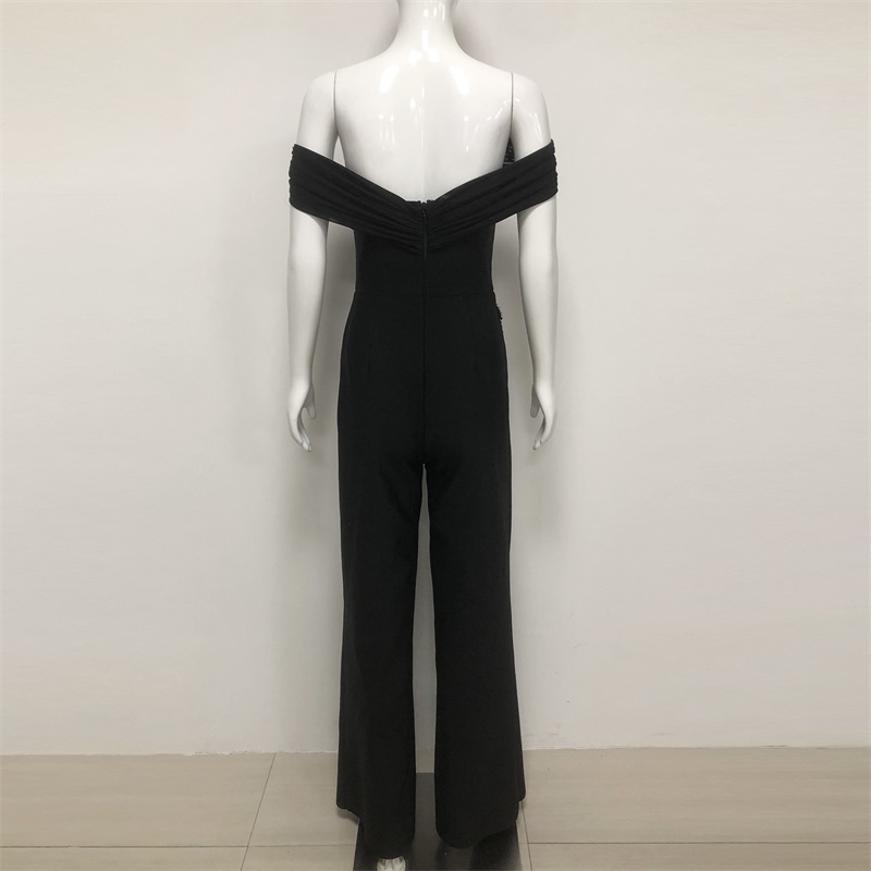 Black Crystals Women Jumpsuit  - Women'S Formal Jumpsuit Evening Wear 评论和价格