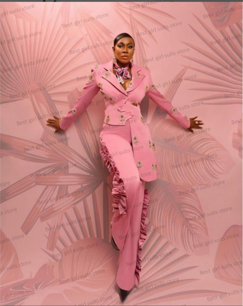 Pink Wedding Women Suit Set Bl - Women Formal Wear Blazer Set 评论和价格