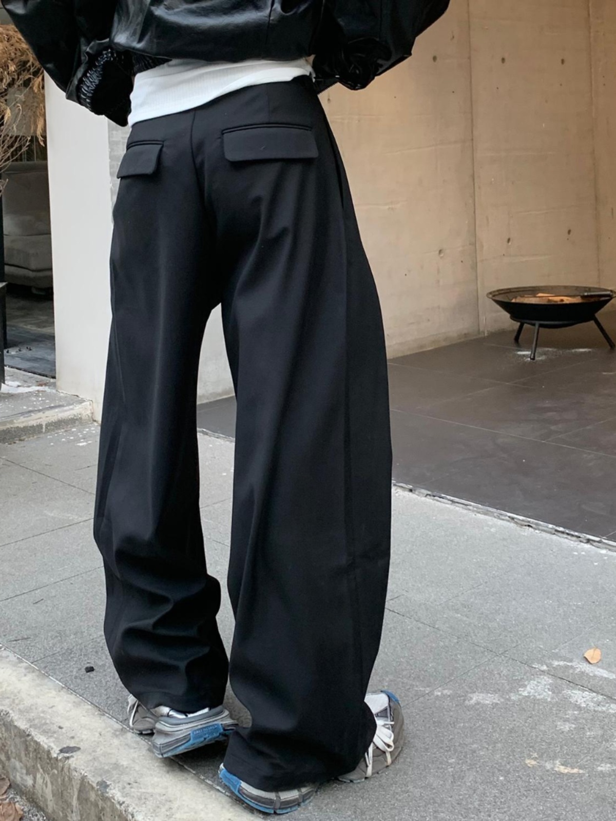 Korean Style Deconstructed 3D  - Tailored Trouser Wide 评论和价格