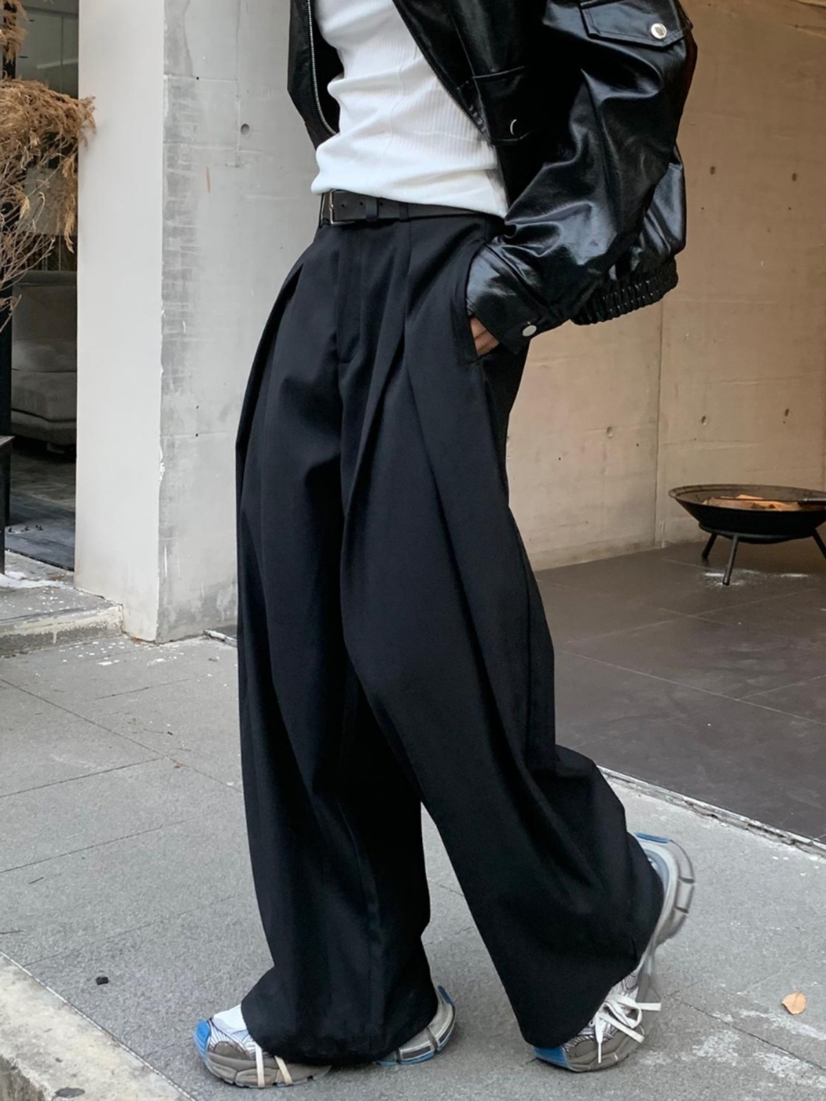 Korean Style Deconstructed 3D  - Tailored Trouser Wide 评论和价格