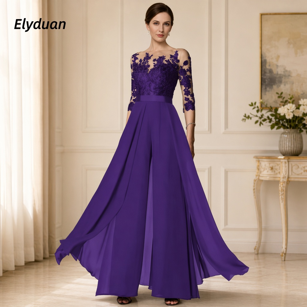 Purple Chiffon Women Jumpsuits - Women'S Formal Jumpsuit Evening Wear 评论和价格