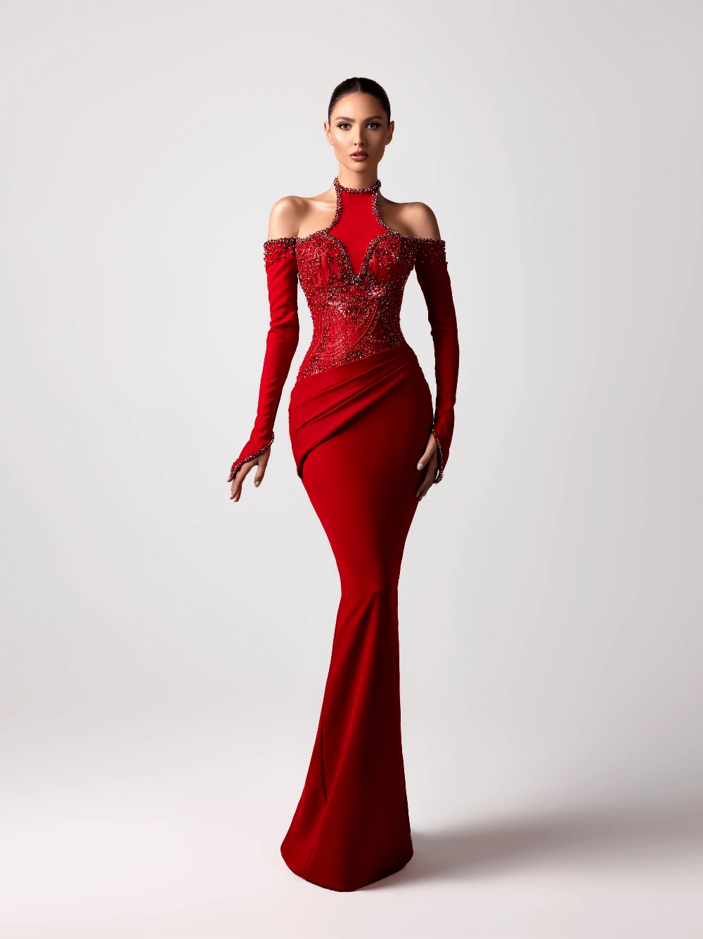 Red Sexy Halter Evening Dress  - Formal Gala Wear Women 评论和价格