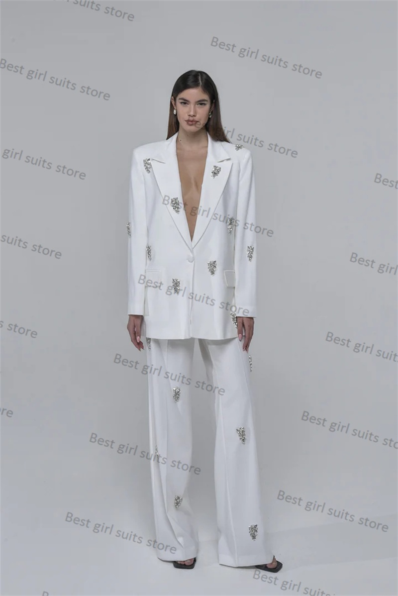 2 Piece Formal Women Suit Pant - Tailored Trouser Wide 评论和价格
