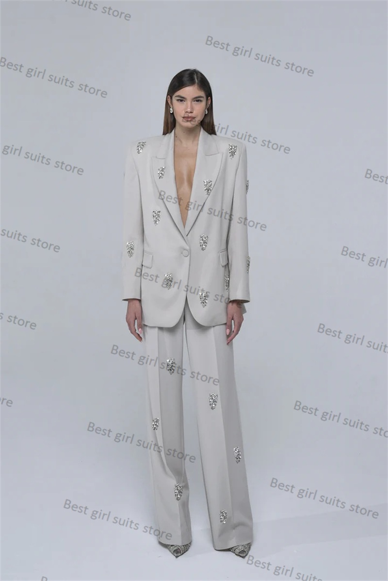 2 Piece Formal Women Suit Pant - Tailored Trouser Wide 评论和价格