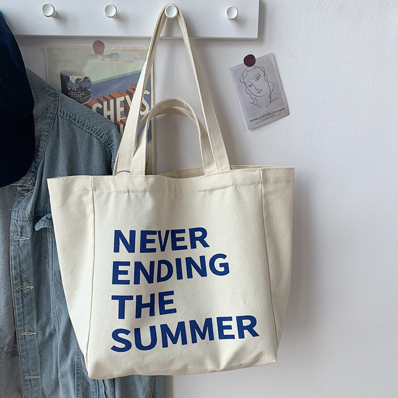 Letter ins Canvas Bag Student  - Structured Handbag Work 评论和价格