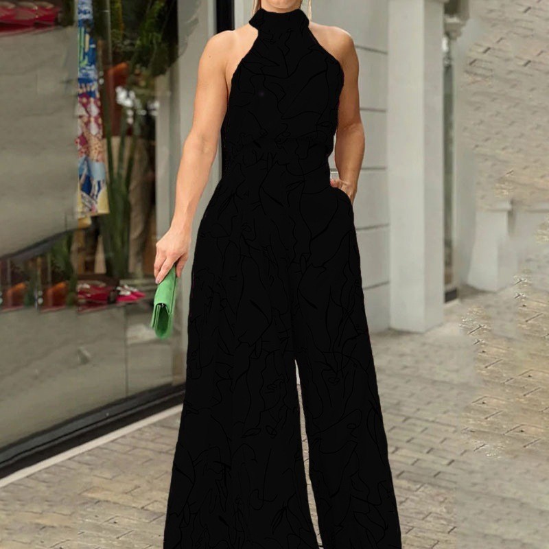 Women's Halter Jumpsuit Wide L - Women'S Formal Jumpsuit Evening Wear 评论和价格