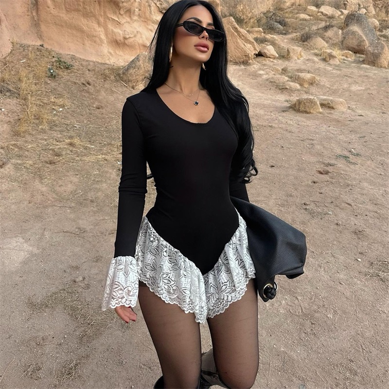 Black White Lace Women Jumpsui - Women'S Formal Jumpsuit Evening Wear 评论和价格