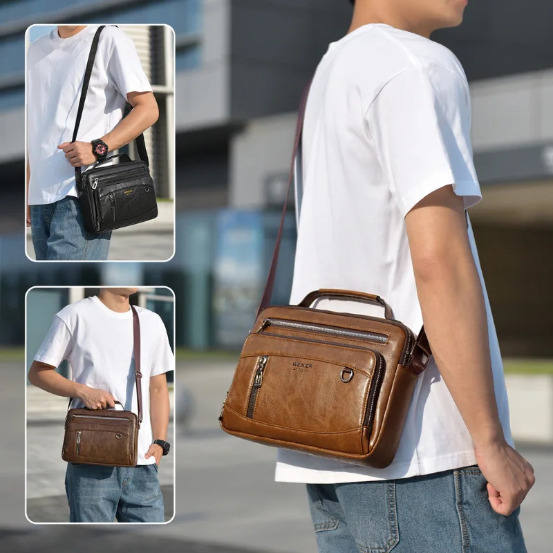 Men's PU Leather Shoulder Bag  - Structured Handbag Work 评论和价格