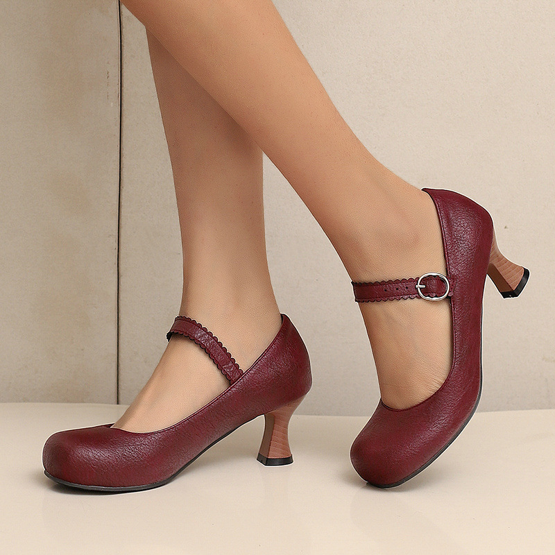 Women Retro Mary Jane Pumps Ro - Formal Women Daily Wear Shoes 评论和价格