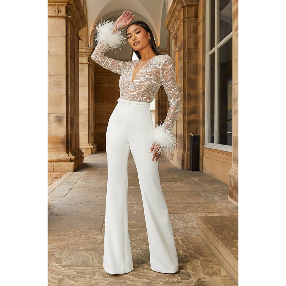 Chic Evening Dress Jumpsuits f - Women'S Formal Jumpsuit Evening Wear 评论和价格