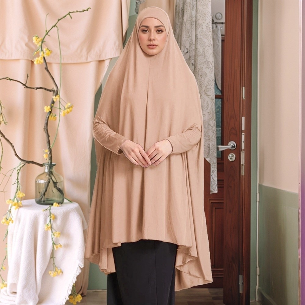 Caftan Plain Muslim Abayas Ele - Women Formal Wear Hijab 评论和价格