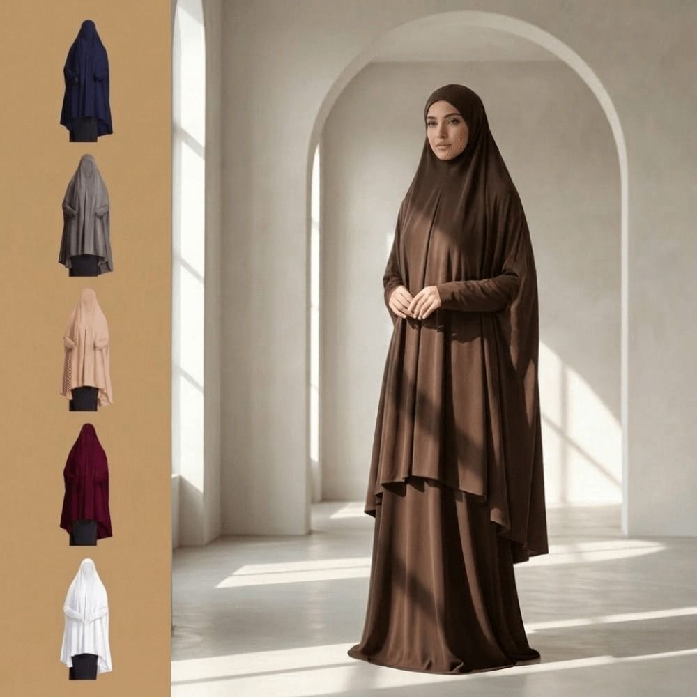 Caftan Plain Muslim Abayas Ele - Women Formal Wear Hijab 评论和价格