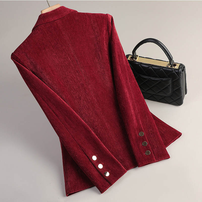 Yellow Gold Velvet Blazer Wome - Women Formal Wear Coat 评论和价格