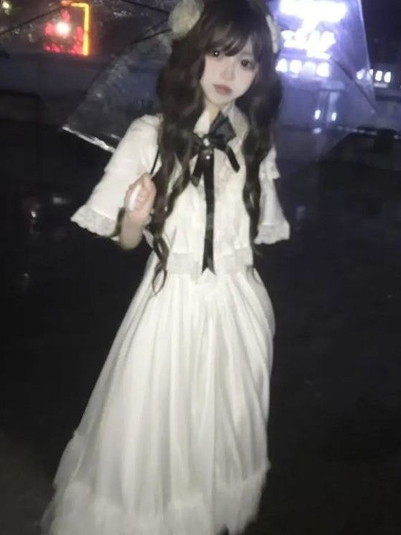 Japanese Short Sleeve Bow Lace - Women Formal Wear Dress 评论和价格