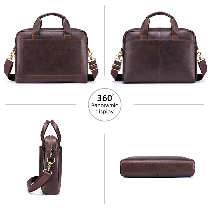 Genuine Leather Men's Business - Structured Handbag Work 评论和价格