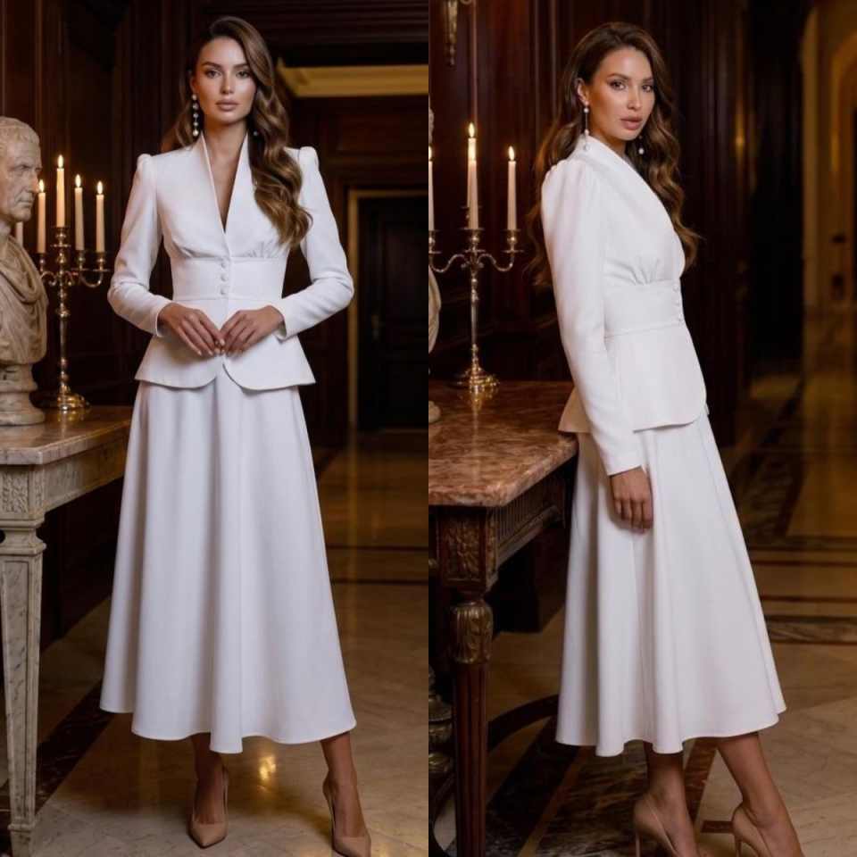 Elegant Two Piece Women Suit S - Women Formal Wear Blazer Set 评论和价格