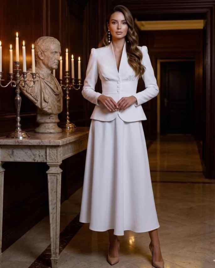 Elegant Two Piece Women Suit S - Women Formal Wear Blazer Set 评论和价格