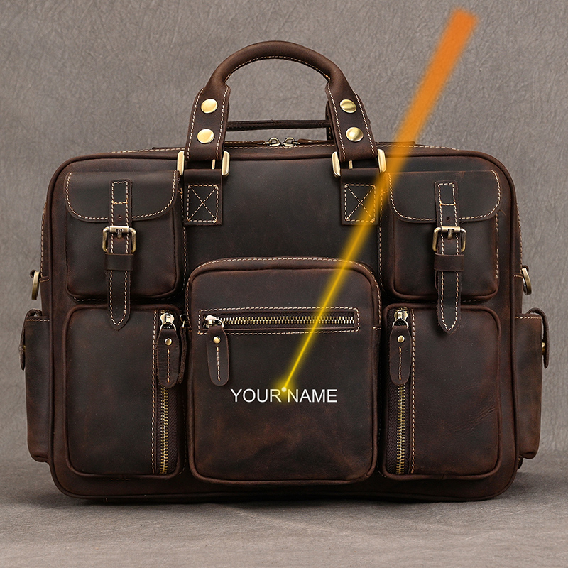 Luufan Vintage Crazy Horse Lea - Structured Handbag Work 评论和价格