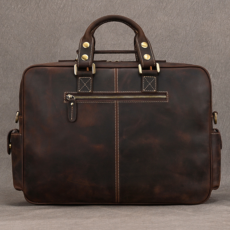 Luufan Vintage Crazy Horse Lea - Structured Handbag Work 评论和价格