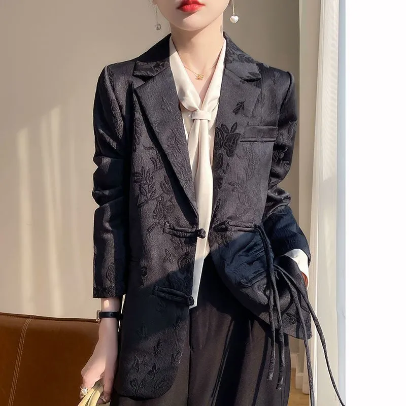 Women's White Textured Blazer  - Women Formal Wear Coat 评论和价格