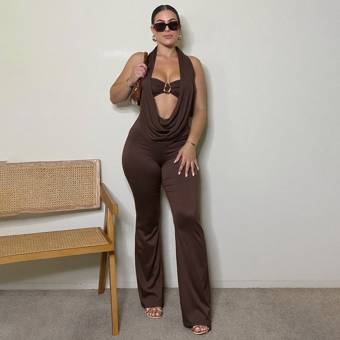Black Women Jumpsuit 2 Pieces  - Women'S Formal Jumpsuit Evening Wear 评论和价格