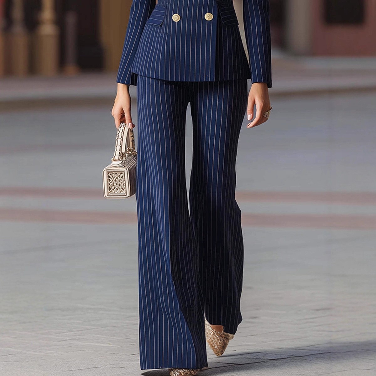 Women Suit Set Pants Wide Leg  - Tailored Trouser Wide 评论和价格