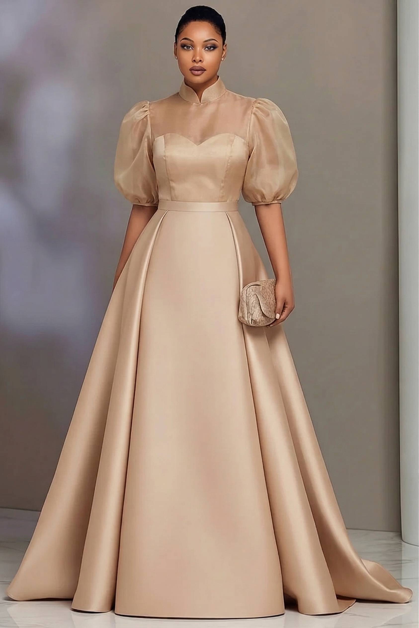 Plus Size Elegant Satin Prom D - Women Formal Wear Dress 评论和价格