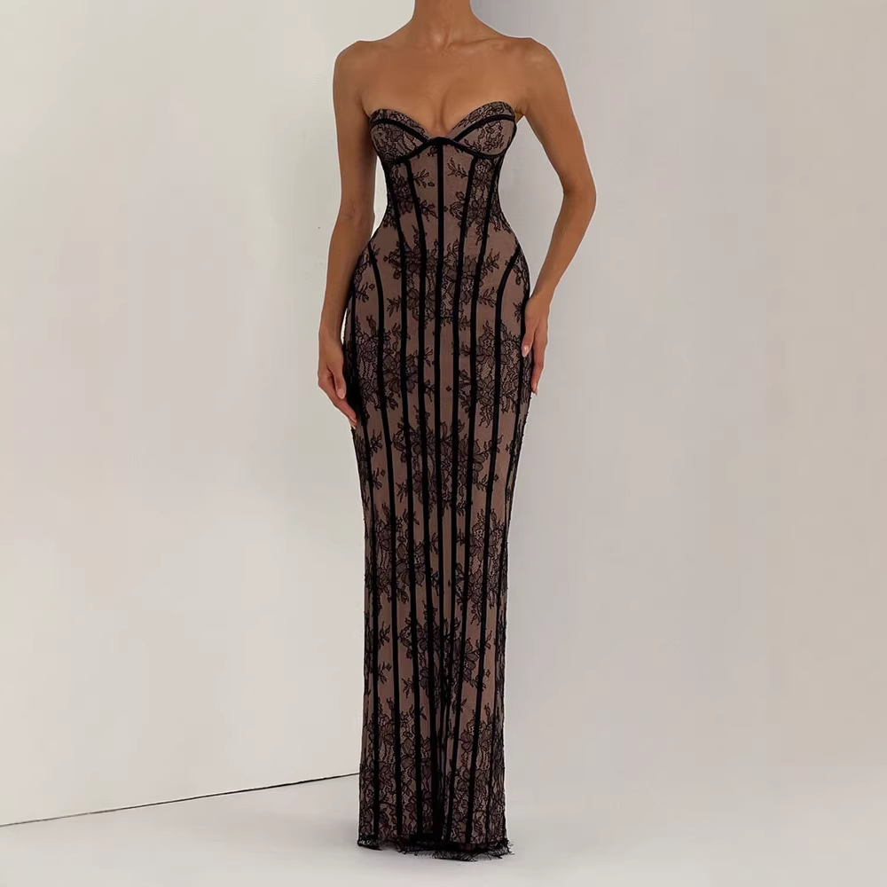 Strapless Bodycon Maxi Dress f - Women Formal Wear Dress 评论和价格