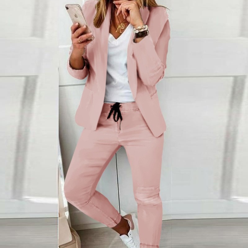 Women's Monochrome Casual Busi - Monochrome Suit Set 评论和价格